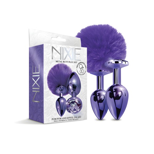 Nixie Metal Butt Plug Set - Purple