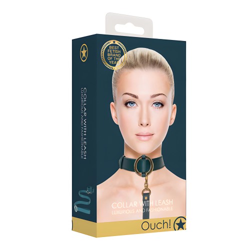 Shots Ouch Halo Collar & Leash - Green