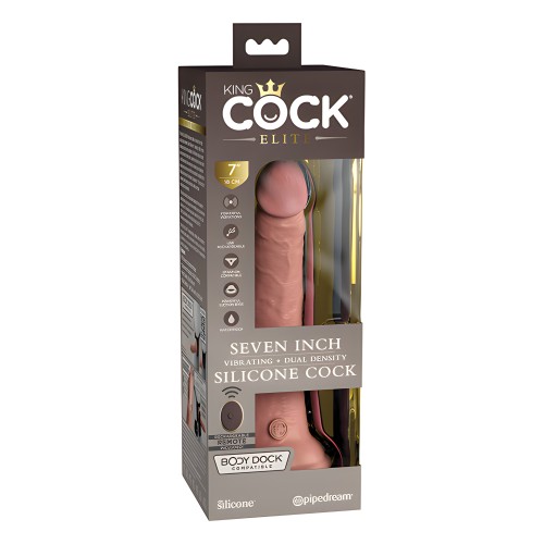 King Cock Elite 7" Pene de Silicona Dual Density Vibrante