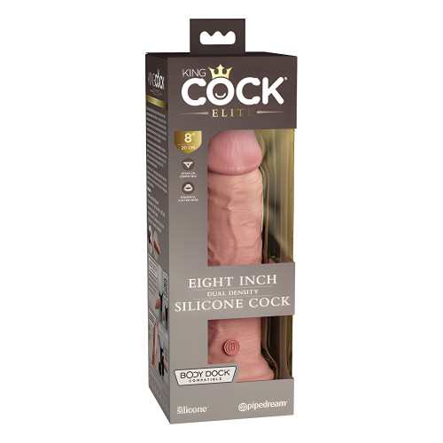 King Cock Elite 8" Dual Density Silicone Cock - Light