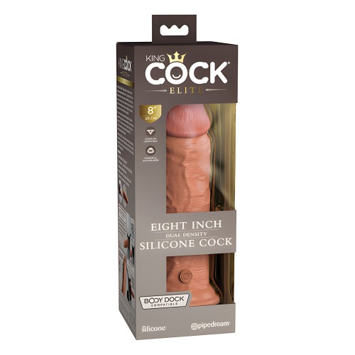 King Cock Elite 8" Dual Density Silicone Cock - Tan