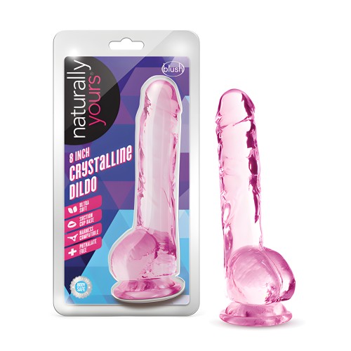 Dildo Crystalline de 8" Naturally Yours - Rosa