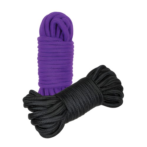 Plesur Cotton Shibari Bondage Rope 2 Pack - Black/Purple