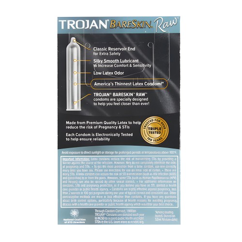 Condones Trojan Raw Paquete de 10