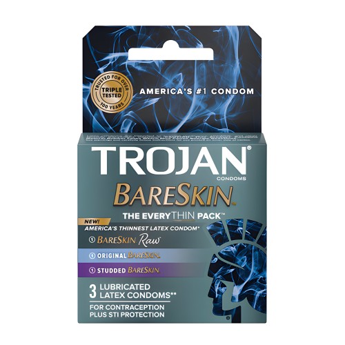 Trojan BareSkin EveryTHIN Condoms - Variety Pack of 3