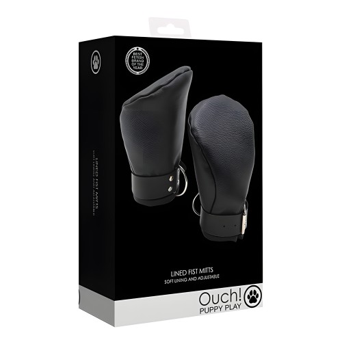 Shots Ouch Puppy Play Guantes de Puño Forrados Negro