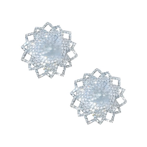 Neva Nude Ice Crystal Jewel Reusable Silicone Nipple Pasties - Clear O/S