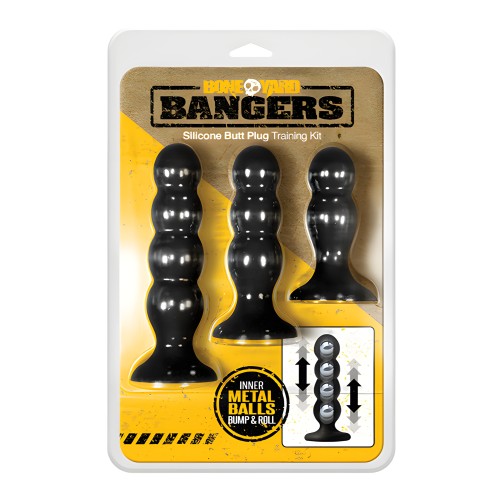 Boneyard Bangers Silicone Butt Plug Training Kit - Black