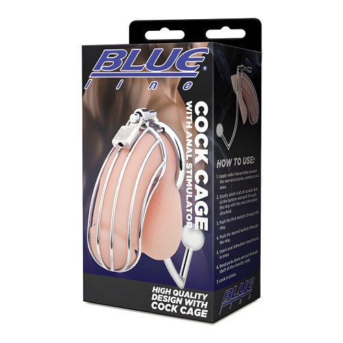 Jaula para Pene con Estimulador Anal - Plata