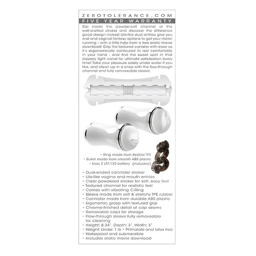 Stroker Doble Zero Tolerance - Blanco