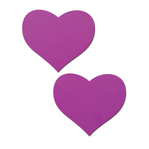 Pastease Basic Heart Nipple Pasties - Neon Purple O/S