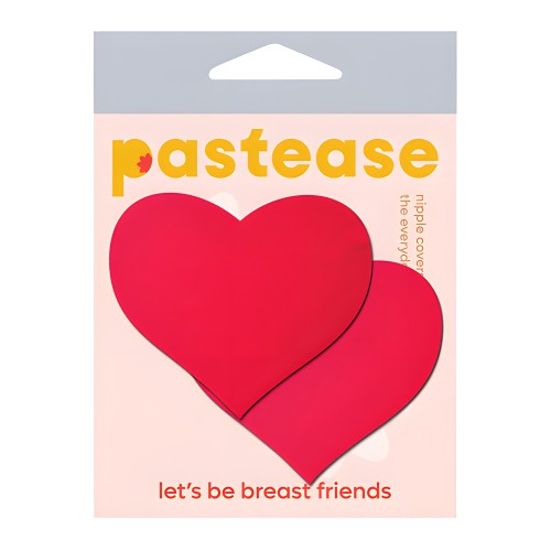 Pastease Basic Heart Nipple Pasties - Neon Red