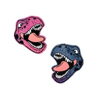 Neva Nude Pasties de Dinosaurio con Luz Negra - Rosa y Azul Talla Única