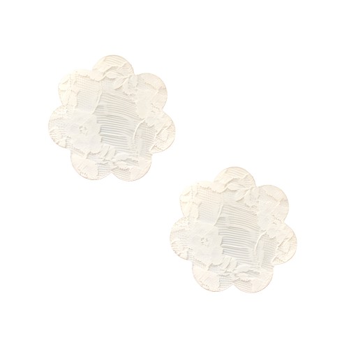 Neva Nude Pasties de Encaje en Forma de Pétalo - Blanco O/S