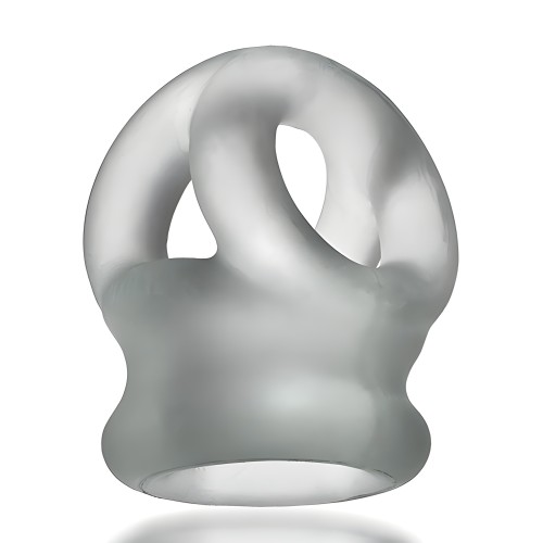 Oxballs Tri Squeeze Cocksling y Estirador de Testículos - Clear Ice