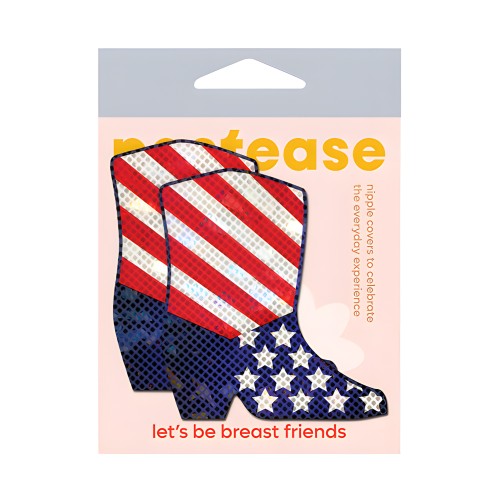 Pastease Premium Sparkling Stars & Strips USA Cowboy Boot - Red/White/Blue