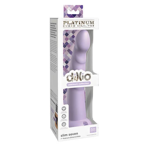Dildo Slim Seven de Silicona 7" Dillio Platinum - Púrpura