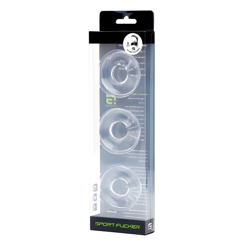 Sport Fucker Chubby Cockring Pack of 3 - Clear