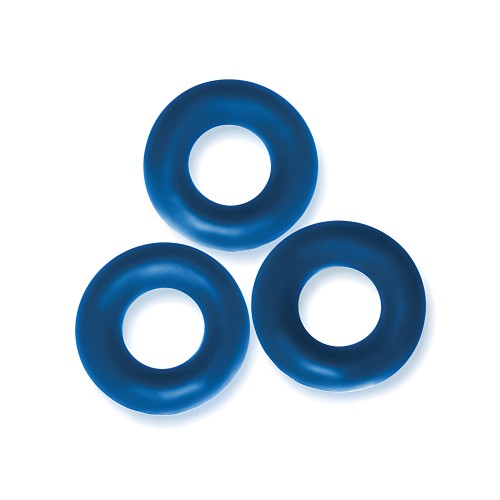Oxballs Fat Willy 3 Pack Anillos para el Pene Jumbo - Azul Espacial