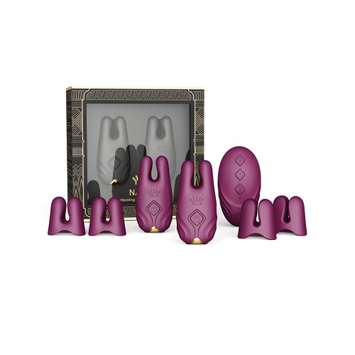 ZALO Nave Vibrating Nipple Clamps - Velvet Purple