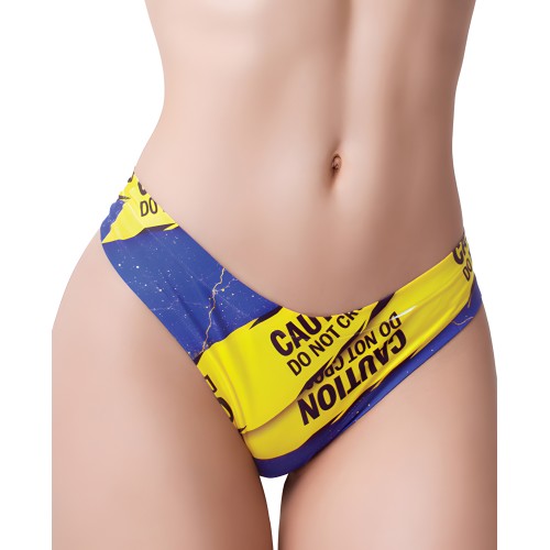 Mememe Urban Geeks Caution Printed Thong MD