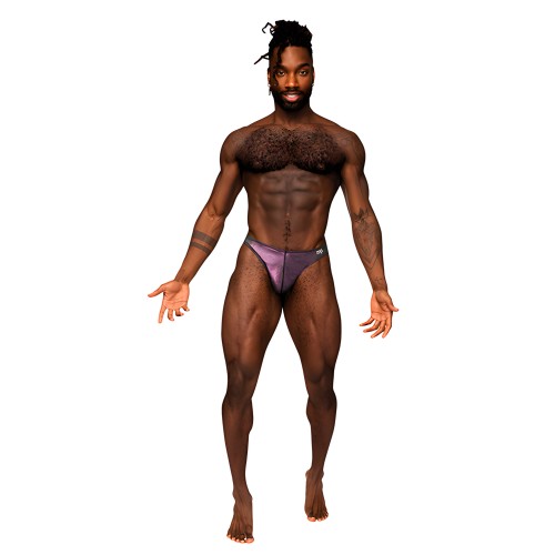 Hocus Pocus Stretch Poly Spandex Uplift Bong Thong Purple S/M