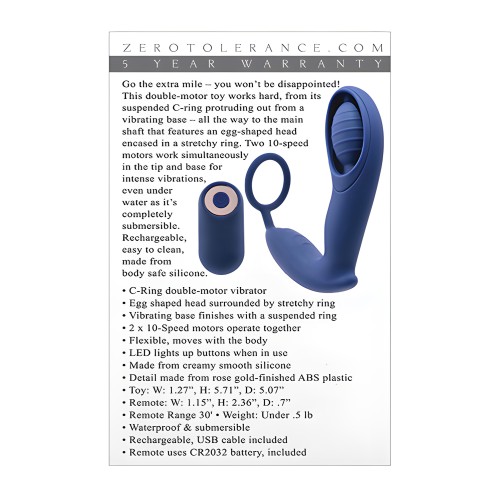 Anillo Vibrador Extra Mile Zero Tolerance - Azul