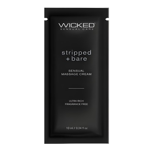 Wicked Sensual Care Stripped & Bare Unscented Massage Cream - .34 oz