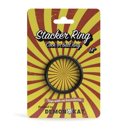 Demon Kat 1.4" Stacker Ring - Black