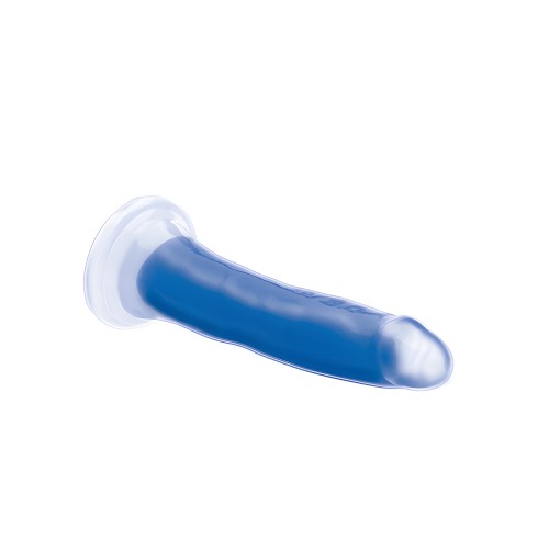 Curve Toys Lollicock 7" Glow In The Dark Silicone Dildo - Blue