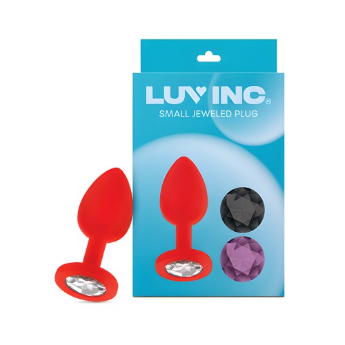 Plug Anal de Silicona Jeweled Luv Inc. Pequeño Rojo