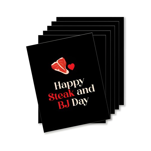 Happy Steak And BJ Day Greeting Card - Pack Of 6