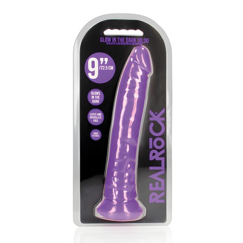 Shots RealRock 9" Slim Dildo Glow in the Dark