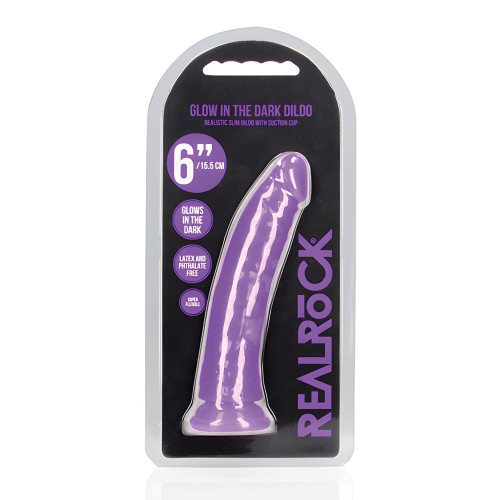 Dildo Slim de 6" que brilla en la oscuridad