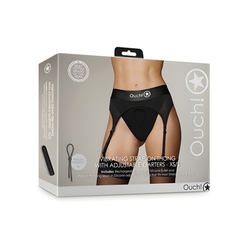 Tanga Vibrador Shots Ouch con Tirantes Ajustables - Negro XS/S
