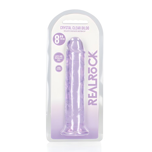 Shots RealRock Crystal Clear 8" Straight Dildo w/Suction Cup - Purple