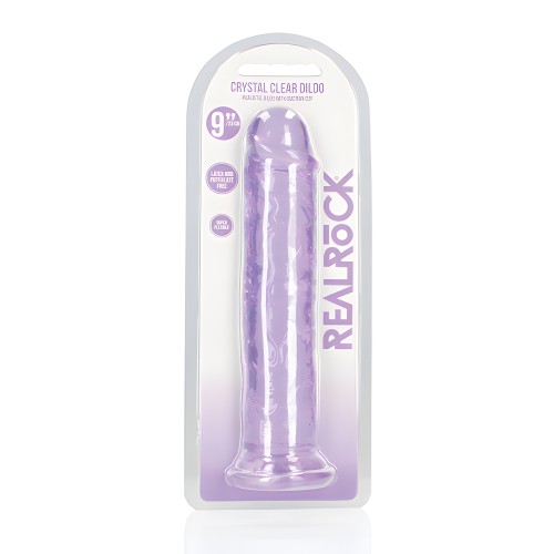 Shots RealRock Crystal Clear 9" Dildo w/Suction Cup - Purple