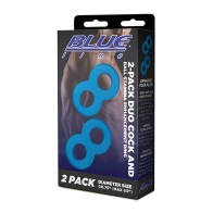 Blue Line C & B Dual Cock & Ball Stamina Enhancement Ring - Jelly Blue Pack of 2