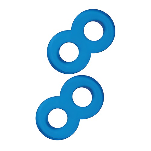 Blue Line C & B Dual Cock & Ball Stamina Enhancement Ring - Jelly Blue Pack of 2