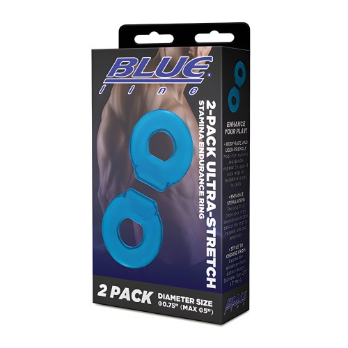 Blue Line C & B Ultra-Stretch Ring - Blue Pack of 2