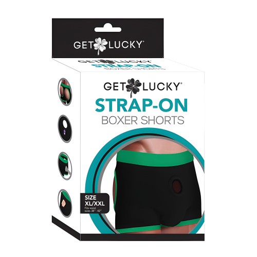 Boxers Strap On Get Lucky - XL-XXL Negro/Verde