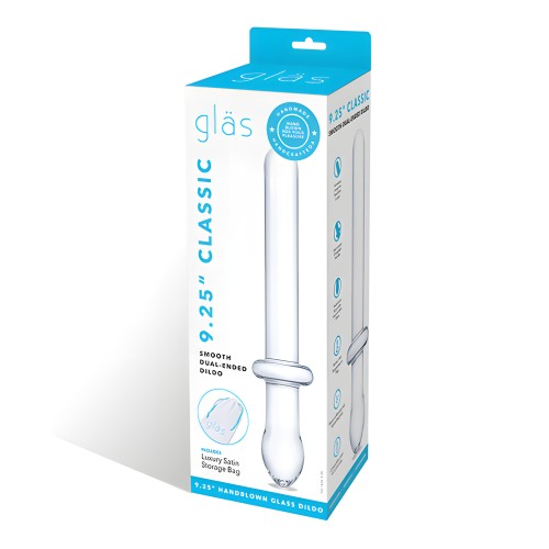 Glas 9.25" Classic Smooth Dual Ended Dildo - Clear