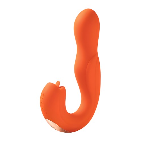 Joi Pro Rotating Head G-Spot Vibrator & Clit Licker w/Remote - Orange