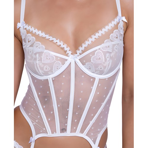 Conjunto Bustier & Thong Bordado Forever Yours