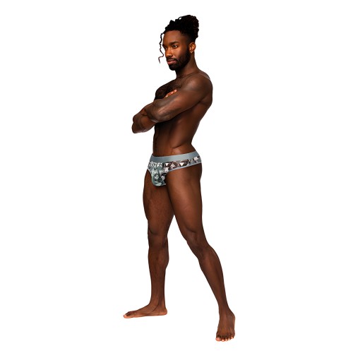 Sheer Prints Mesh Poly Spandex Thong Optical S/M | Male Power