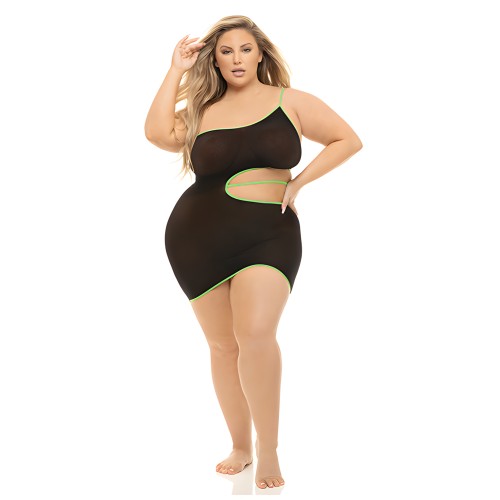 Pink Lipstick Cut Out Dress - Black QN