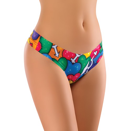 Tanga Impreso con Corazones de Mememe - MD