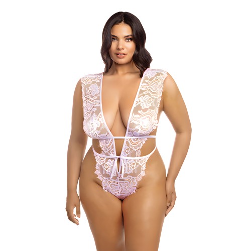 Imani Teddy de Encaje de Pestañas Rosa Tulle 1X/2X