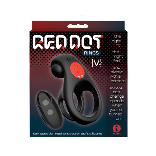 Massive Red Dot Cock Ring V2 - Negro