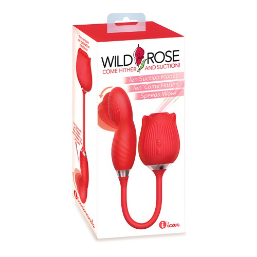 Wild Rose Suction & Come Hither Vibrator - Red